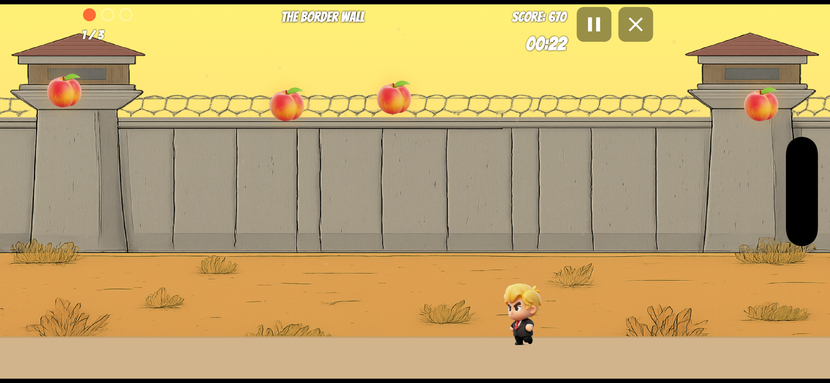 Gameplay - dropping peaches on the Commander